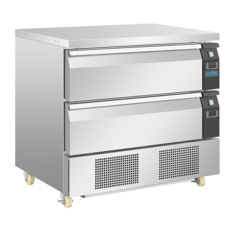 Soubassement double réfrigération 2 tiroirs Polar Série U 4x GN 1/1 DA996 Polar Soubassement double réfrigération 2 tiroirs Polar Série U 4x GN 1/1 DA996 Polar