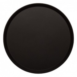 Plateau rond fibre de verre antidérapant Treadlite Cambro noir 35