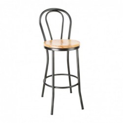 Tabouret haut Bolero Clarisse gris métal DC179 Bolero