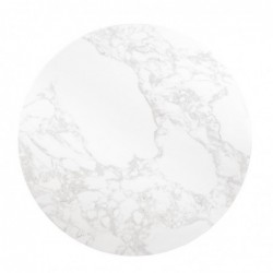 Plateau de table rond effet marbre Bolero blanc 600mm DC300 Bolero