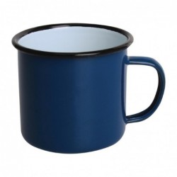 Mugs en acier émaillé bleu et noir Olympia 350ml DC394 Olympia