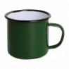 Mugs en acier émaillé vert et noir Olympia 350ml DC396 Olympia