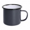 Mugs en acier émaillé gris et noir Olympia 350ml DC397 Olympia