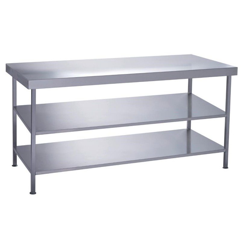 Table centrale inox entièrement soudée avec 2 étagères inférieures Parry 1200x600mm DC611 Parry Table centrale inox entièrement soudée avec 2 étagères inférieures Parry 1200x600mm DC611 Parry