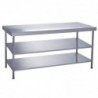 Table centrale inox entièrement soudée avec 2 étagères inférieures Parry 1200x600mm DC611 Parry