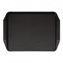 Plateau rectangulaire avec poignées en polypropylène Fast Food Cambro noir 43 cm DE314 Cambro