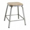 Tabouret bas en acier galvanisé avec assise en bois Bolero Cantina (lot de 4) DE478 Bolero