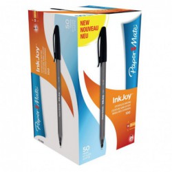 Stylos-bille pointe moyenne Paper Mate InkJoy 100 noirs (lot de 50) DE717 Paper Mate