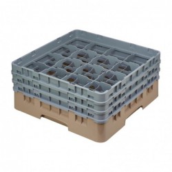 Casier à verres 16 compartiments Camrack Cambro beige hauteur max 174mm DE783 Cambro