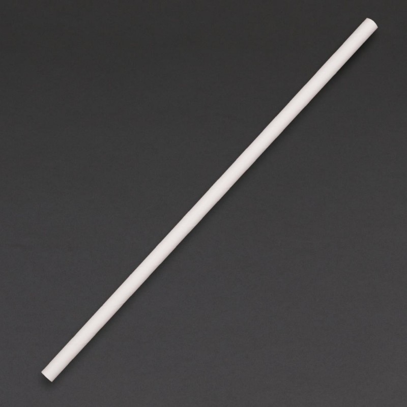 Pailles en papier compostables Fiesta Compostable blanches DE925 Fiesta