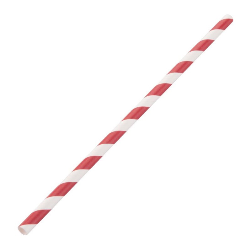 Pailles en papier compostables Fiesta Compostable rayées rouge et blanc DE927 Fiesta Pailles en papier compostables Fiesta Compostable rayées rouge et blanc DE927 Fiesta