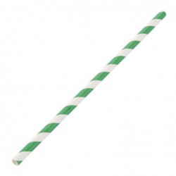Pailles en papier compostables Fiesta Compostable rayées vert et blanc DE928 Fiesta