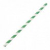 Pailles en papier compostables Fiesta Compostable rayées vert et blanc DE928 Fiesta