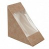 Boîtes sandwich triangle kraft recyclables à chargement frontal avec fenêtre en PLA Colpac (lot de 500) DF605 Colpac