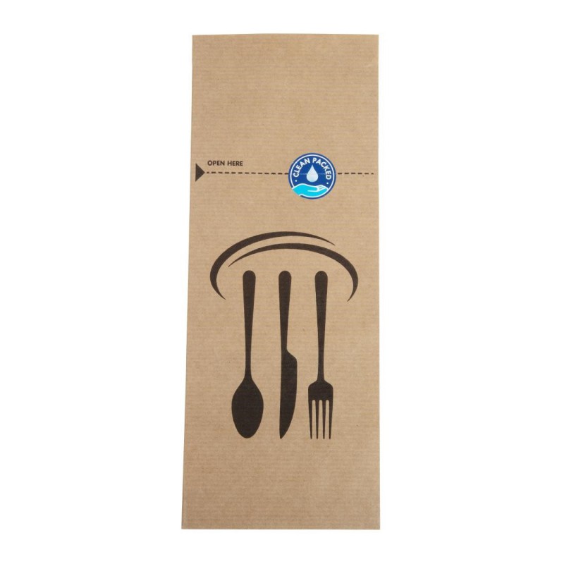 Pochettes à couverts en papier kraft recyclable et scellable (lot de 2000) DF696 Sans Marque Pochettes à couverts en papier kraft recyclable et scellable (lot de 2000) DF696 Sans Marque