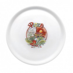 Assiettes à pizza en porcelaine 31 cm Saturnia décor Pizza (lot de 6) DJ956 Saturnia