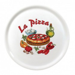 Assiettes à pizza en porcelaine 31 cm Saturnia décor La pizza (lot de 6) DJ957 Saturnia