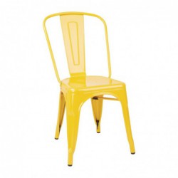 Chaises bistro en acier Bolero jaunes (lot de 4) DK292 Bolero