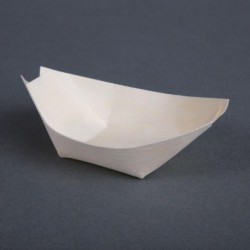 Plats biodégradables en peuplier pirogue Fiesta Compostable 80mm (Lot de 100) DK383 Fiesta
