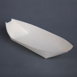 Plats biodégradables en peuplier pirogue Fiesta Compostable 250mm (Lot de 100) DK386 Fiesta