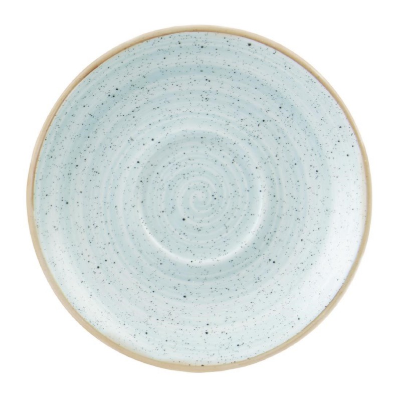 Soucoupes à cappuccino rondes Churchill Stonecast bleu pâle 185mm (lot de 12) DK515 Churchill Soucoupes à cappuccino rondes Churchill Stonecast bleu pâle 185mm (lot de 12) DK515 Churchill