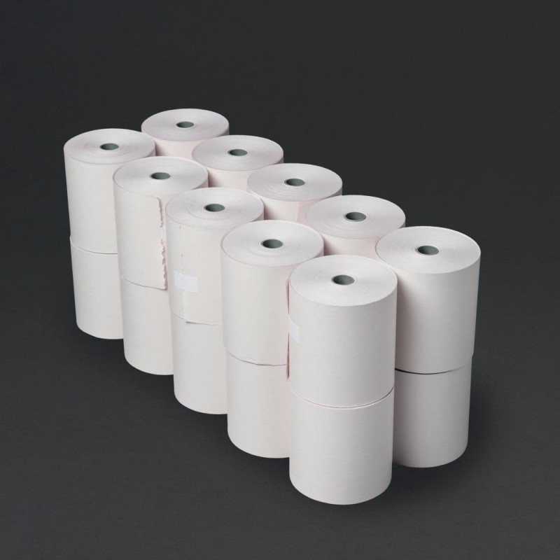 Rouleaux de caisse non thermiques 2 plis blanc et rose Fiesta 76 x 71mm (lot de 20) DK595 Olympia Rouleaux de caisse non thermiques 2 plis blanc et rose Fiesta 76 x 71mm (lot de 20) DK595 Olympia