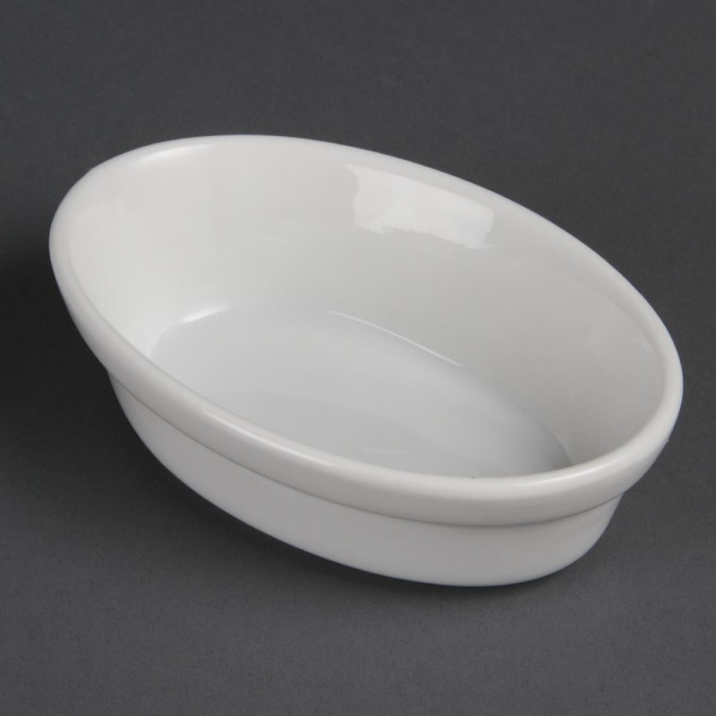 Plats à gratin ovales blancs Olympia 145 x 104mm (Lot de 6) DK806 Olympia Plats à gratin ovales blancs Olympia 145 x 104mm (Lot de 6) DK806 Olympia