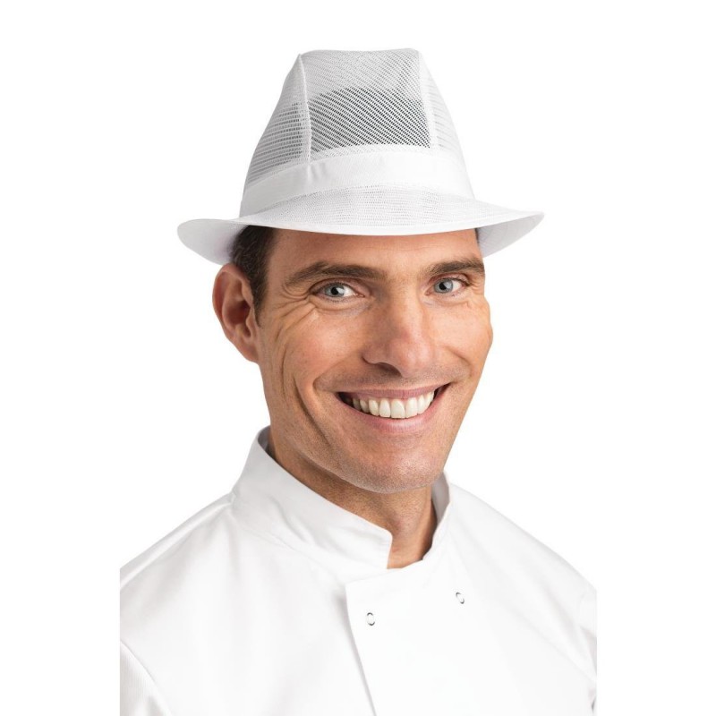 Chapeau Trilby blanc L A214-L British Bespoke Workwear Chapeau Trilby blanc L A214-L British Bespoke Workwear