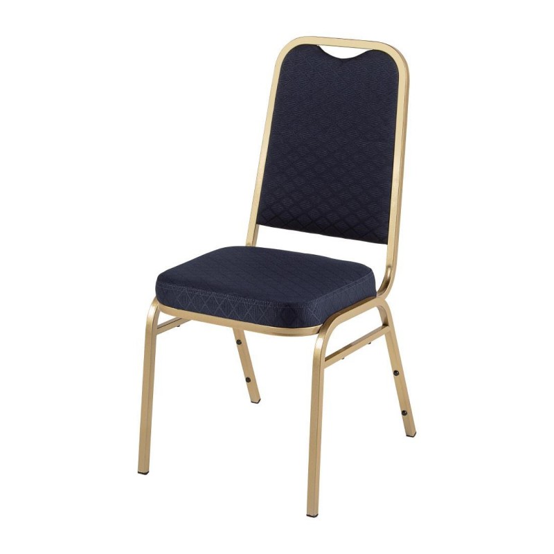 Chaises de banquet à dossier carré Bolero bleues (Lot de 4) DL015 Bolero Chaises de banquet à dossier carré Bolero bleues (Lot de 4) DL015 Bolero