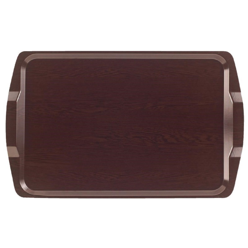 Plateau stratifié rectangulaire avec poignées Capri Cambro wengé 640mm DL157 Cambro Plateau stratifié rectangulaire avec poignées Capri Cambro wengé 640mm DL157 Cambro