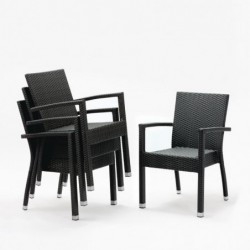 Fauteuils en rotin PE Bolero anthracite (Lot de 4) DL477 Bolero