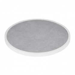 Plateau de table extérieur rond en verre trempé Bolero effet pierre gris clair bord blanc 580 mm DL485 Bolero