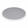 Plateau de table extérieur rond en verre trempé Bolero effet pierre gris clair bord blanc 580 mm DL485 Bolero