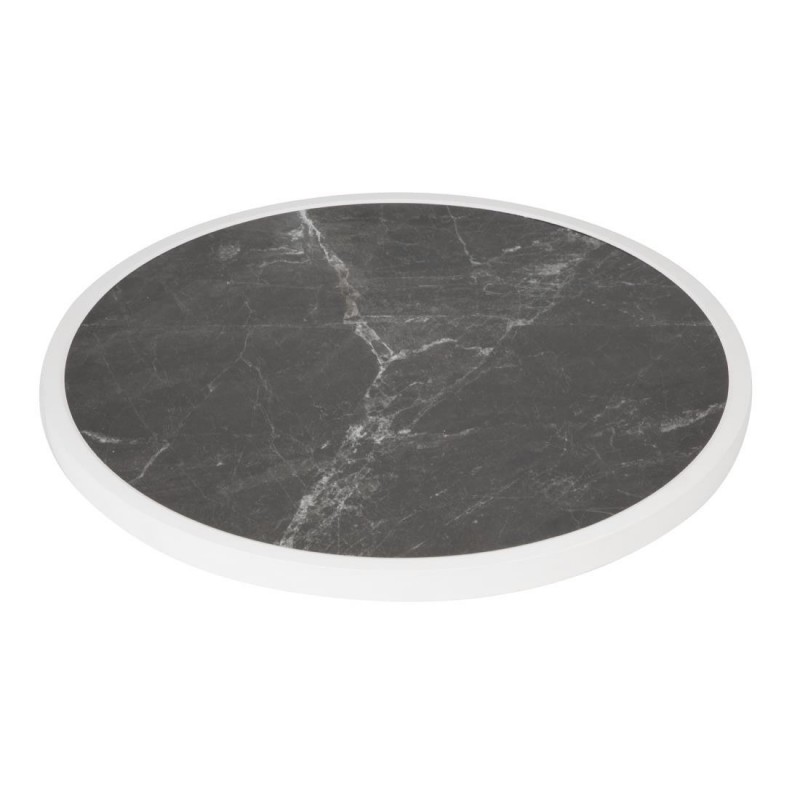 Plateau de table extérieur rond en verre trempé Bolero effet granit foncé bord blanc 580mm DL487 Bolero Plateau de table extérieur rond en verre trempé Bolero effet granit foncé bord blanc 580mm DL487 Bolero