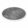 Plateau de table extérieur rond en verre trempé Bolero effet pierre foncée bord blanc 580mm DL488 Bolero