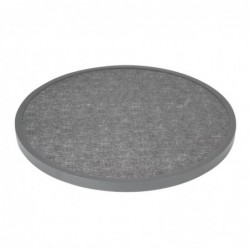 Plateau de table extérieur rond en verre trempé Bolero noir brossé bord gris 580mm DL489 Bolero