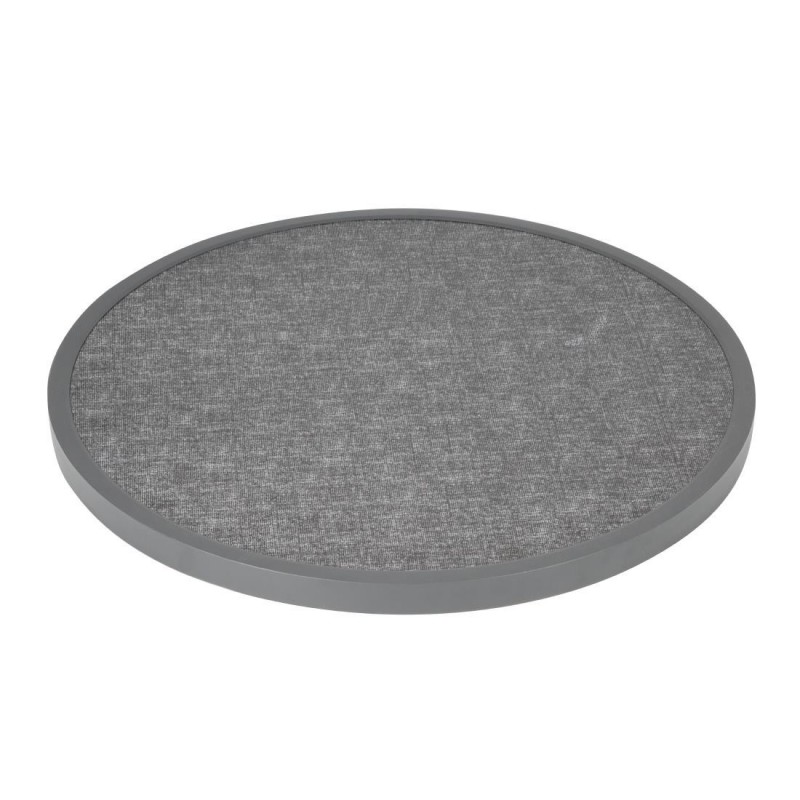 Plateau de table extérieur rond en verre trempé Bolero noir brossé bord gris 580mm DL489 Bolero Plateau de table extérieur rond en verre trempé Bolero noir brossé bord gris 580mm DL489 Bolero