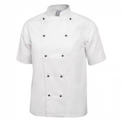 Veste de cuisine mixte Whites Chicago manches courtes blanche L DL711-L Whites Chefs Clothing