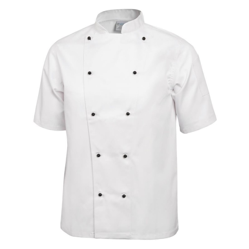 Veste de cuisine mixte Whites Chicago manches courtes blanche L DL711-L Whites Chefs Clothing Veste de cuisine mixte Whites Chicago manches courtes blanche L DL711-L Whites Chefs Clothing