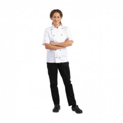 Veste de cuisine mixte Whites Chicago manches courtes blanche XL DL711-XL Whites Chefs Clothing