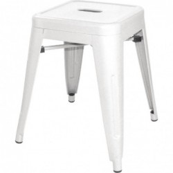 Tabouret bas Bolero Bistro en acier blanc (lot de 4) DL869 Bolero