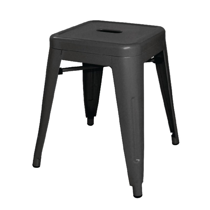 Tabourets bas en acier noirs Bolero Bistro (lot de 4) DL880 Bolero