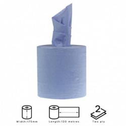 Bobines bleues 2 plis à dévidage central Jantex 120m (lot de 6) DL921 Jantex