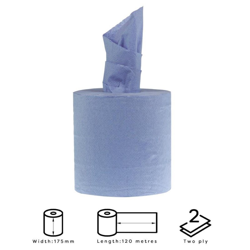 Bobines bleues 2 plis à dévidage central Jantex 120m (lot de 6) DL921 Jantex