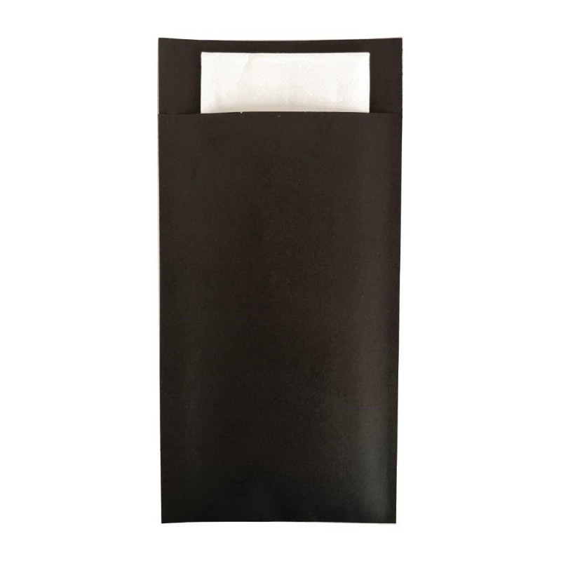 Pochettes à couverts avec serviette double point Europochette Royal (lot de 200) DM066 Europochette
