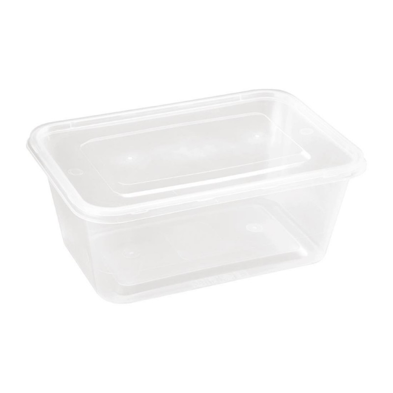 Grandes boîtes en plastique micro-ondables avec couvercles Fiesta 1 L (lot de 250) DM183 Fiesta Grandes boîtes en plastique micro-ondables avec couvercles Fiesta 1 L (lot de 250) DM183 Fiesta