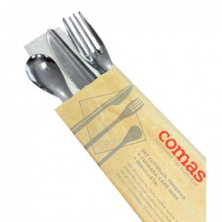 Sets de couverts jetables légers en inox Comas (lot de 50) DM275 Comas
