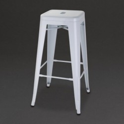 Tabourets hauts Bolero Bistro en acier galvanisé blanc (lot de 4) DM763 Bolero