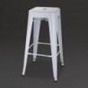 Tabourets hauts Bolero Bistro en acier galvanisé blanc (lot de 4) DM763 Bolero