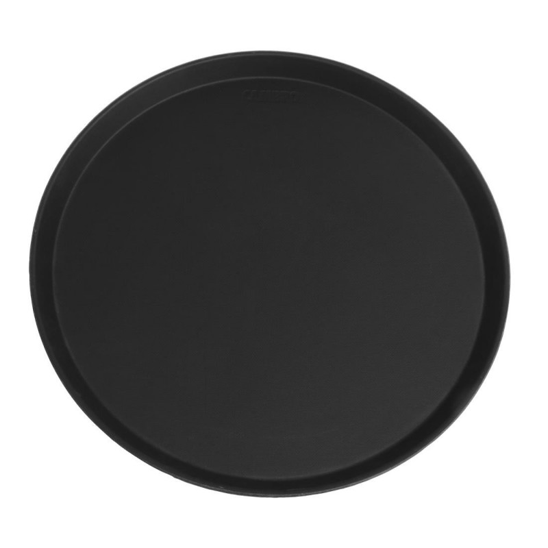 Plateau de service rond fibre de verre antidérapant Camtread Cambro noir 40